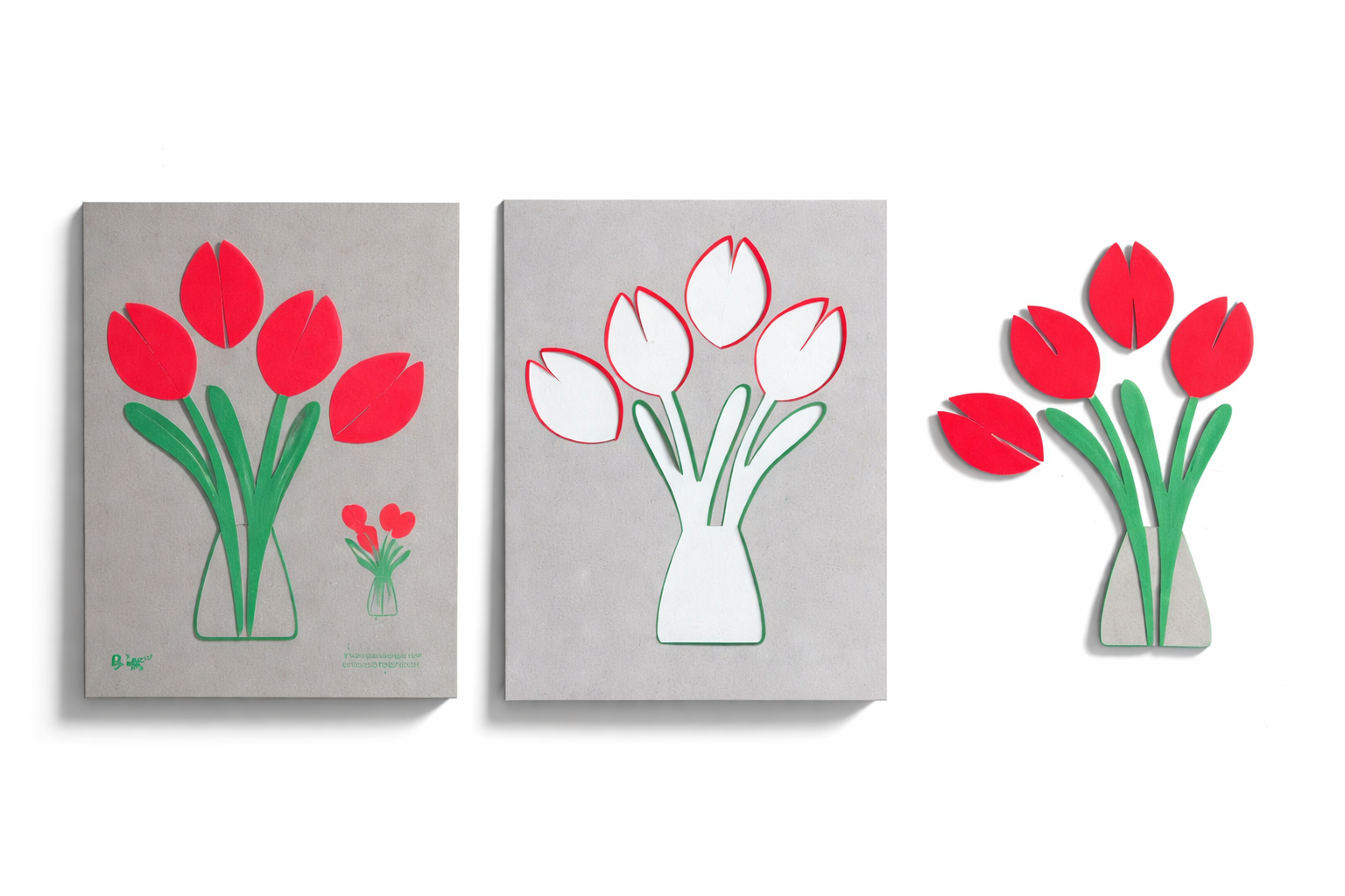 Cut&Make Tulip Card featuring a colorful tulip illustration on a white background, ideal for greeting or decorative purposes.