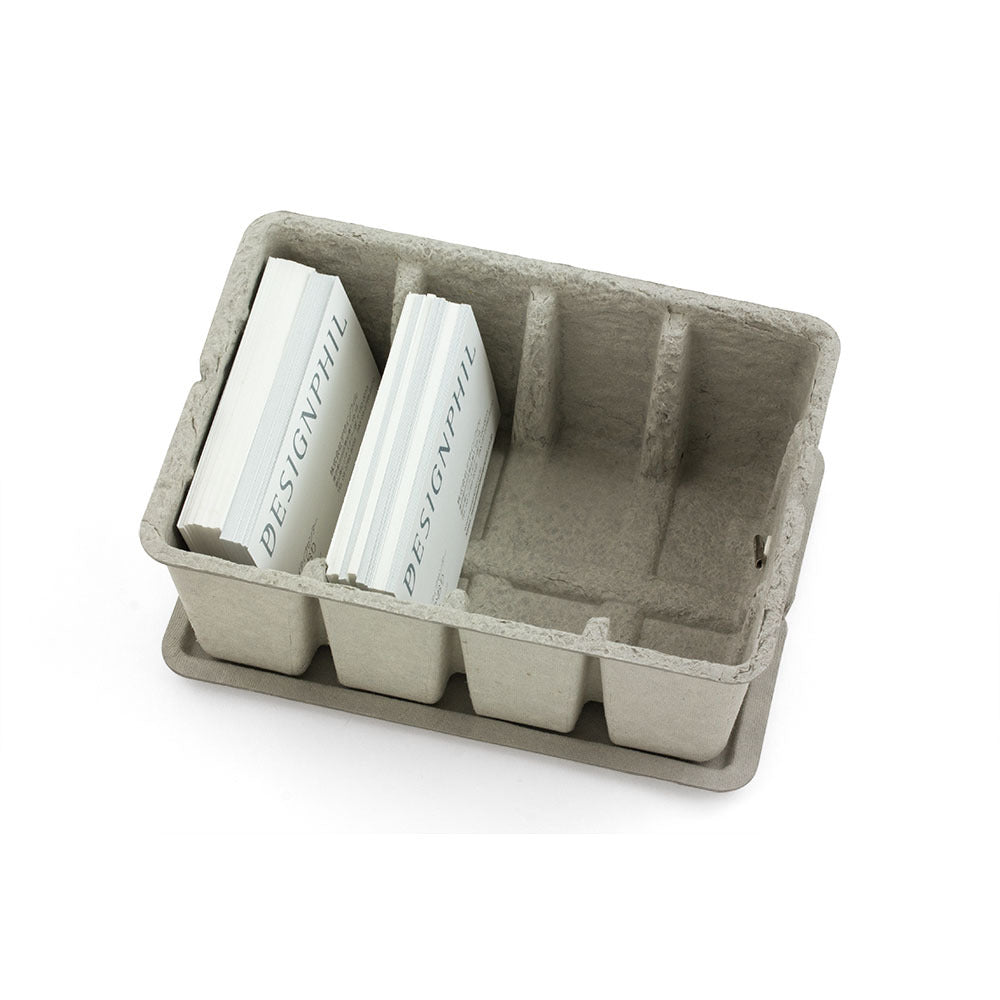 Midori Card Box Pulp for bureau-organisatie, eco-friendly pulp material with compartments for organizing cards and small office items.