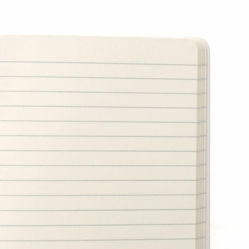 Penco Soft PP Notebook A5 ruled with flexible cover, open to show lined pages, compact and lightweight for note-taking.