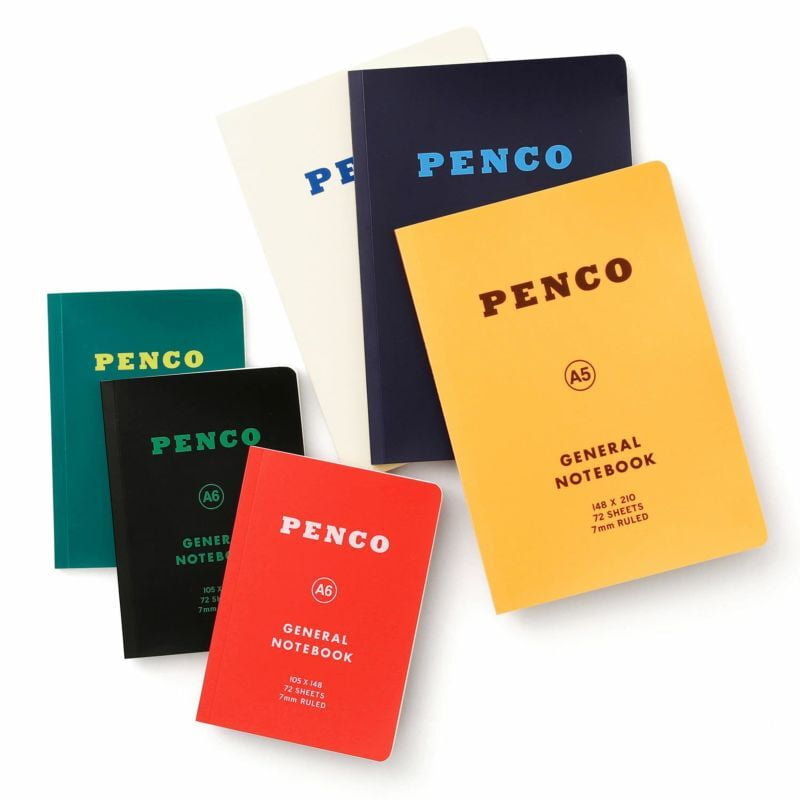 Penco Soft PP A5 ruled notebook with black cover, portable notepad for writing and note-taking.