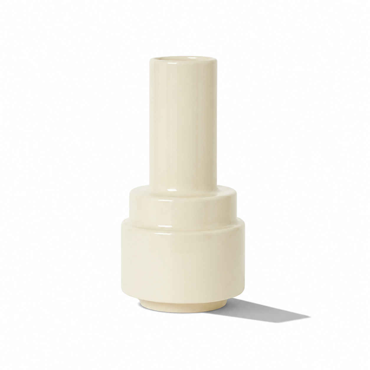Stack Vase 02 by Stan Editions, modern ceramic vase with a stacked design, in neutral tones, suitable for contemporary home decor.