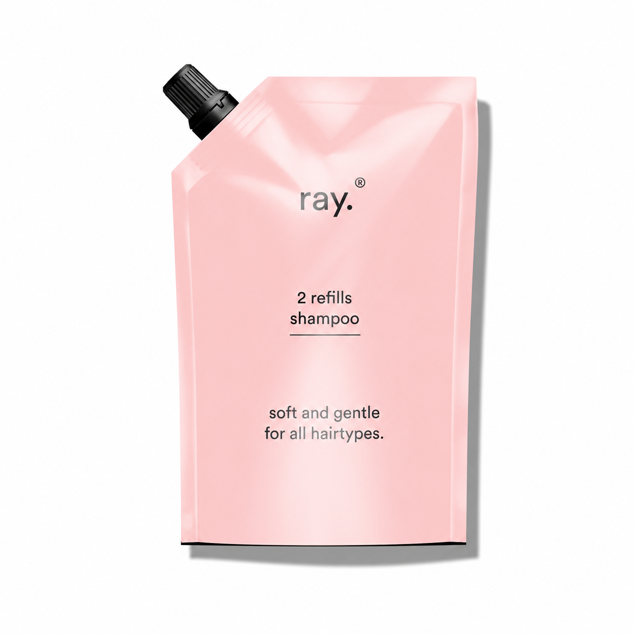 Ray Hair Care Shampoo Refill bottle, eco-friendly refill for hair cleansing, with a sleek, minimalist design.