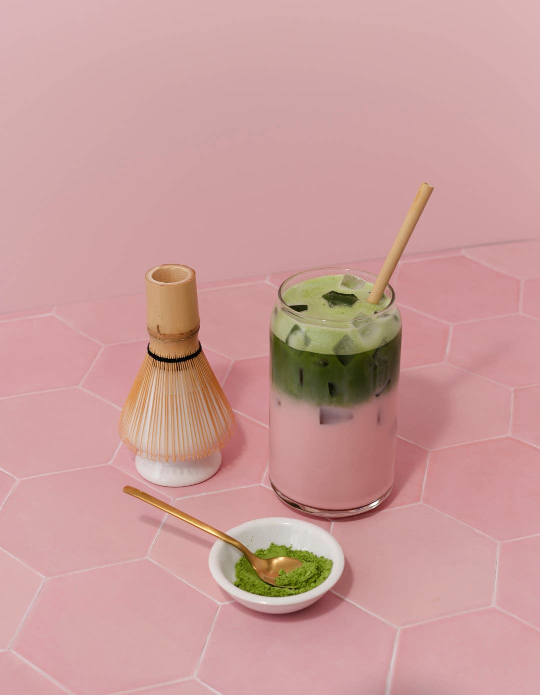 Pack of Lake & Oak Tea Co. Mega Matcha tea in vibrant green powder, ready for whisking into a frothy matcha beverage.