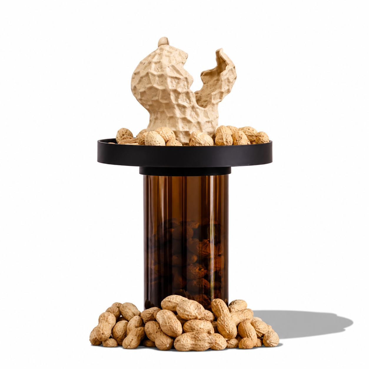 Stuart Studio peanut bowl with a smooth ceramic finish and decorative design, perfect for serving snacks or small treats.