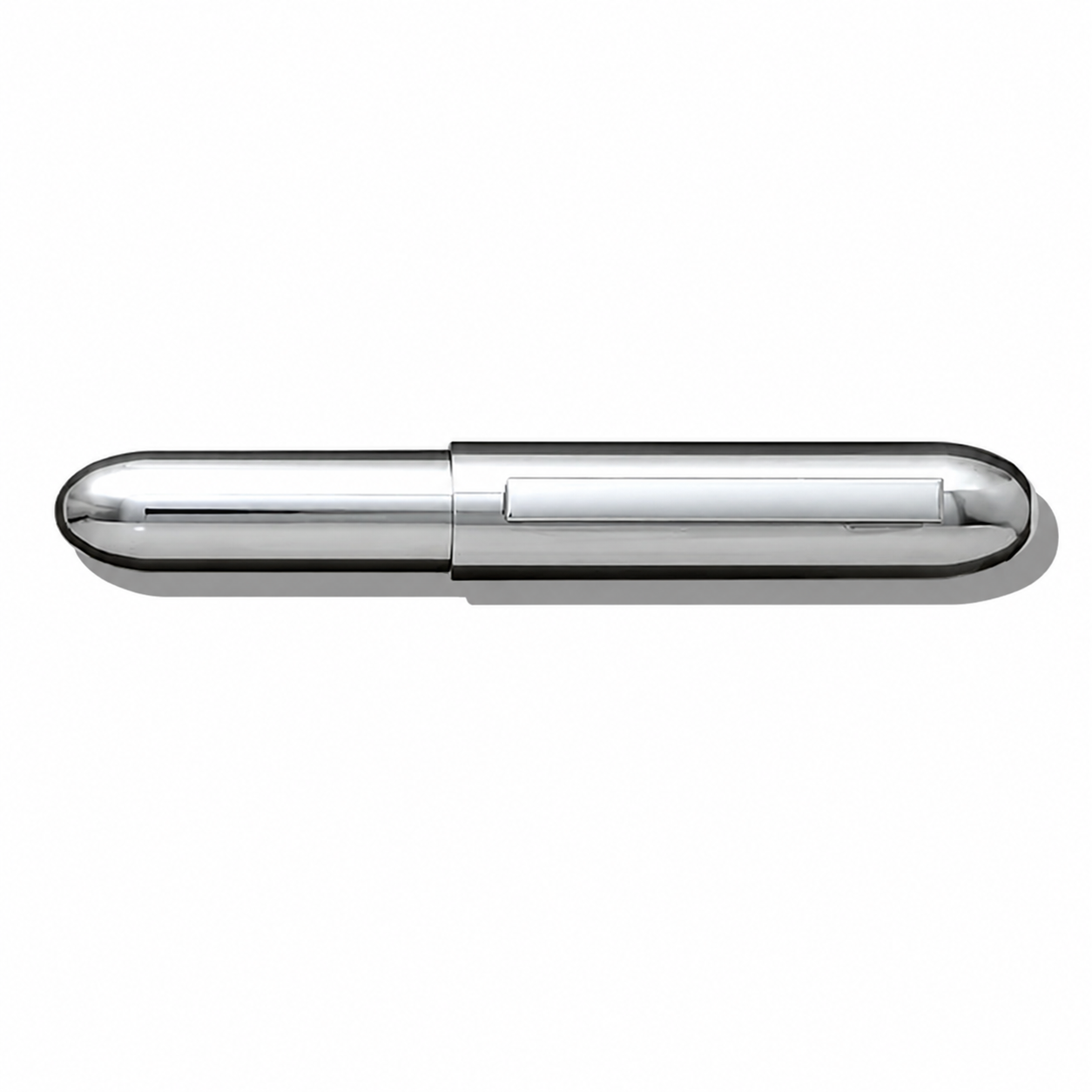 Penco silver bullet pen with sleek metallic finish and clip, designed for smooth writing and stylish use.