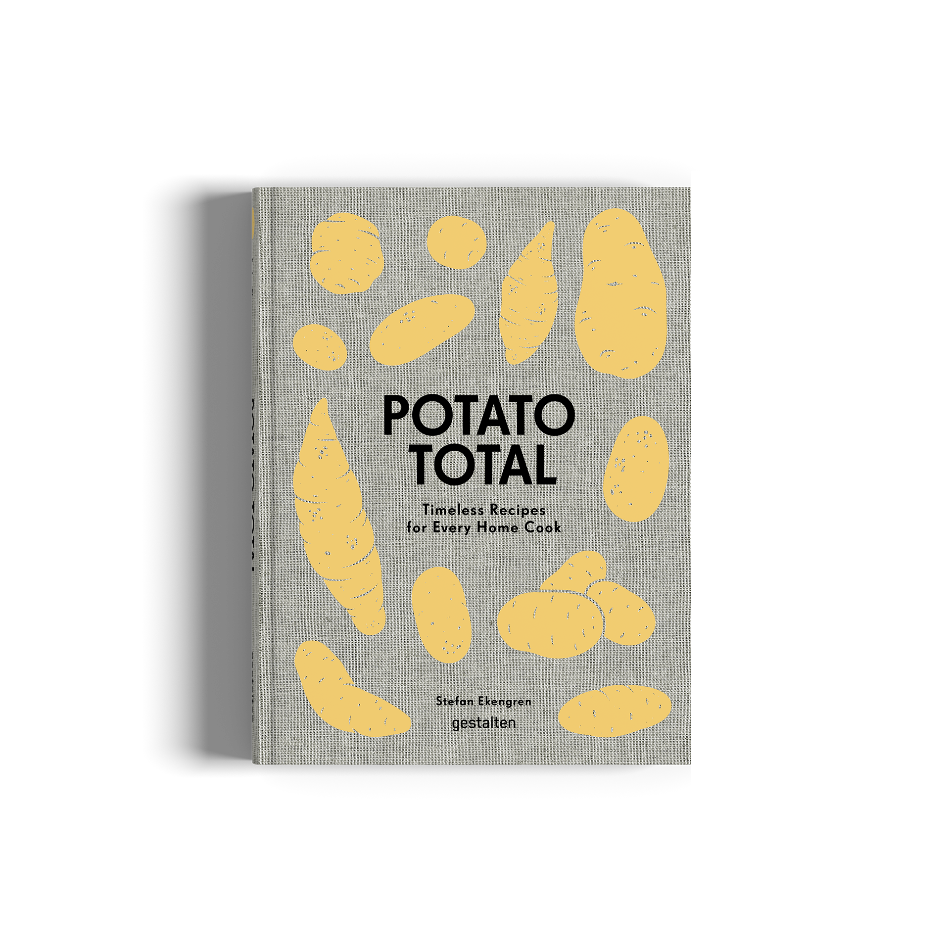 Book titled "Potato Total" by Gestalten & teNeues featuring a colorful cover with potato illustrations and bold typography.