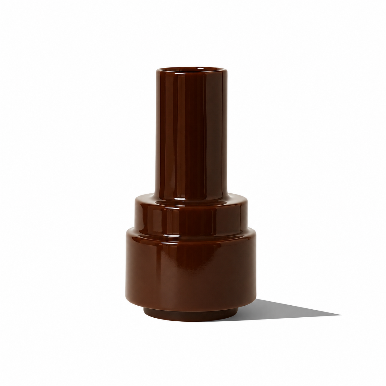 Stack Vase 02 by Stan Editions, modern ceramic vase with stacked design, showcased in a neutral color on a white background.
