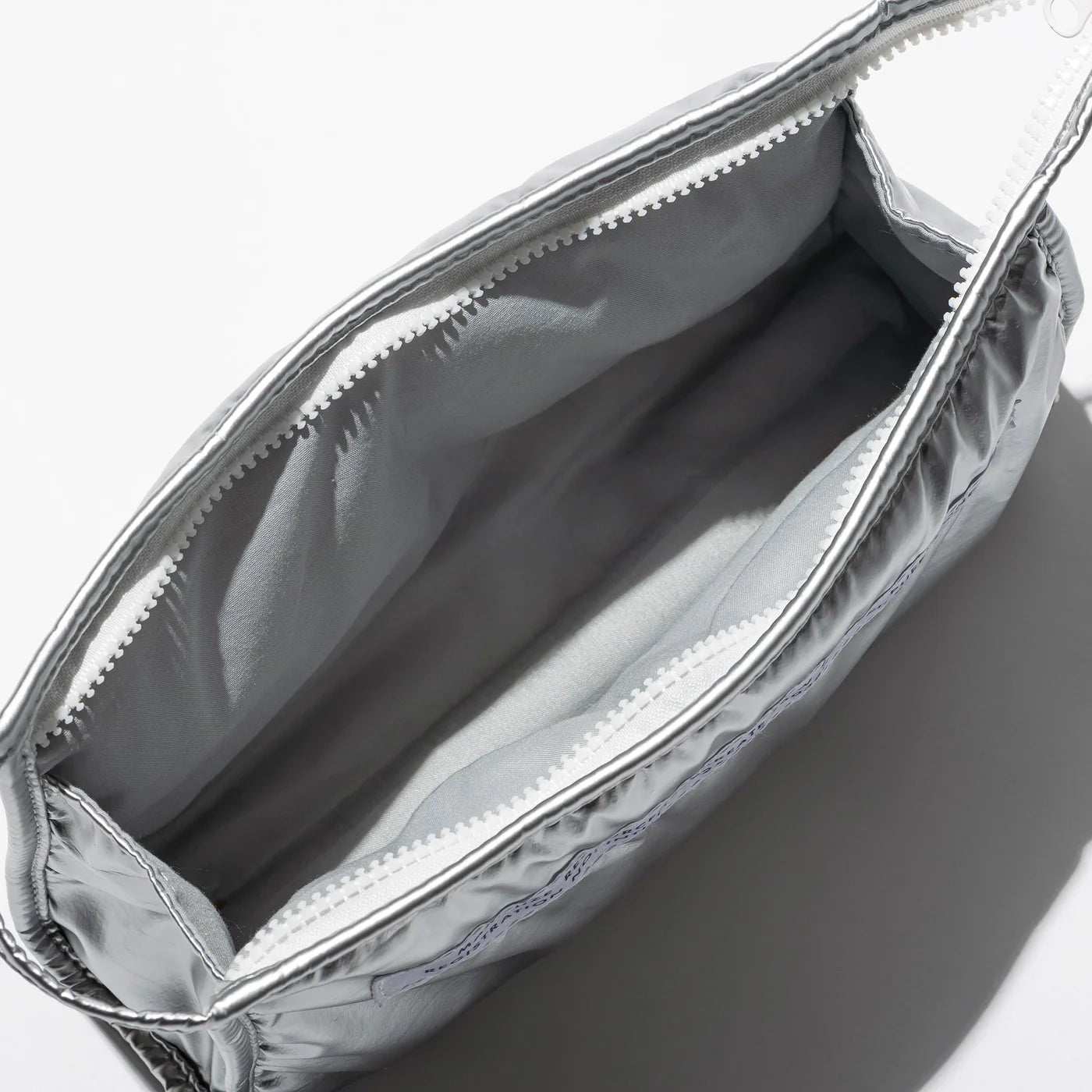 Space style pouch by Puebco with a cosmic print, featuring a zipper closure and compact design for versatile storage.