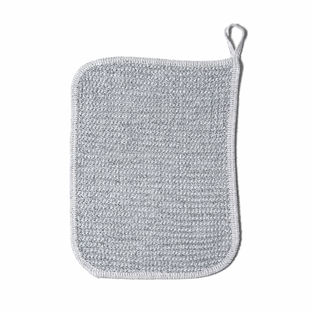 Charcoal face scrub towel by Morihata International Ltd. Co. showing textured black towel designed for facial cleansing and exfoliation.