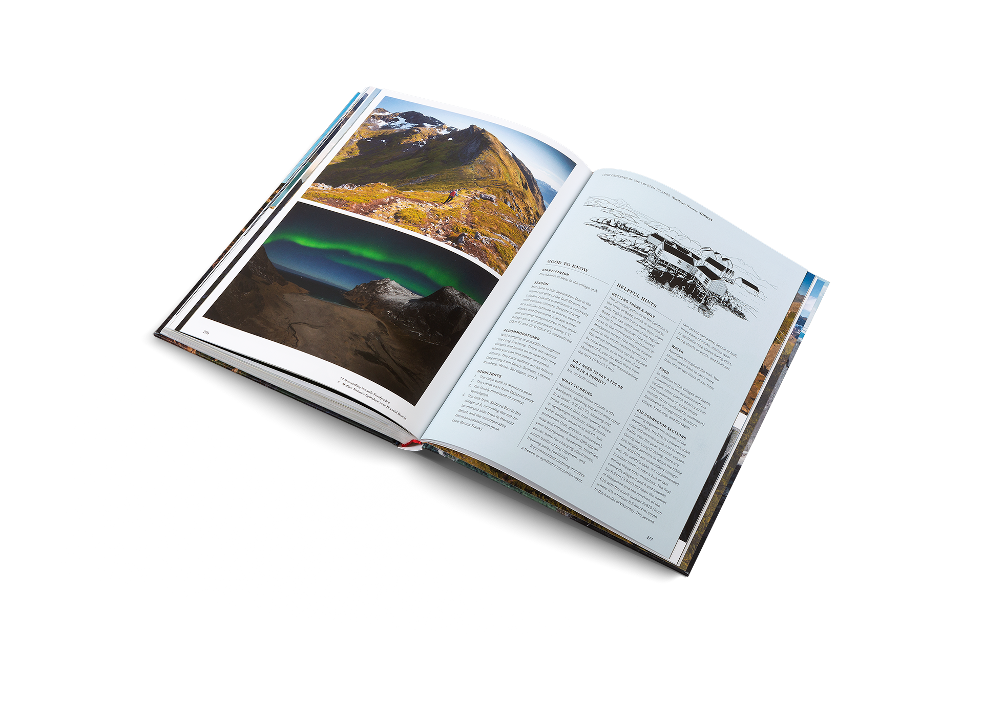Open Wanderlust Nordics book by gestalten & teNeues showing scenic Nordic landscapes with mountains, forests, and lakes.