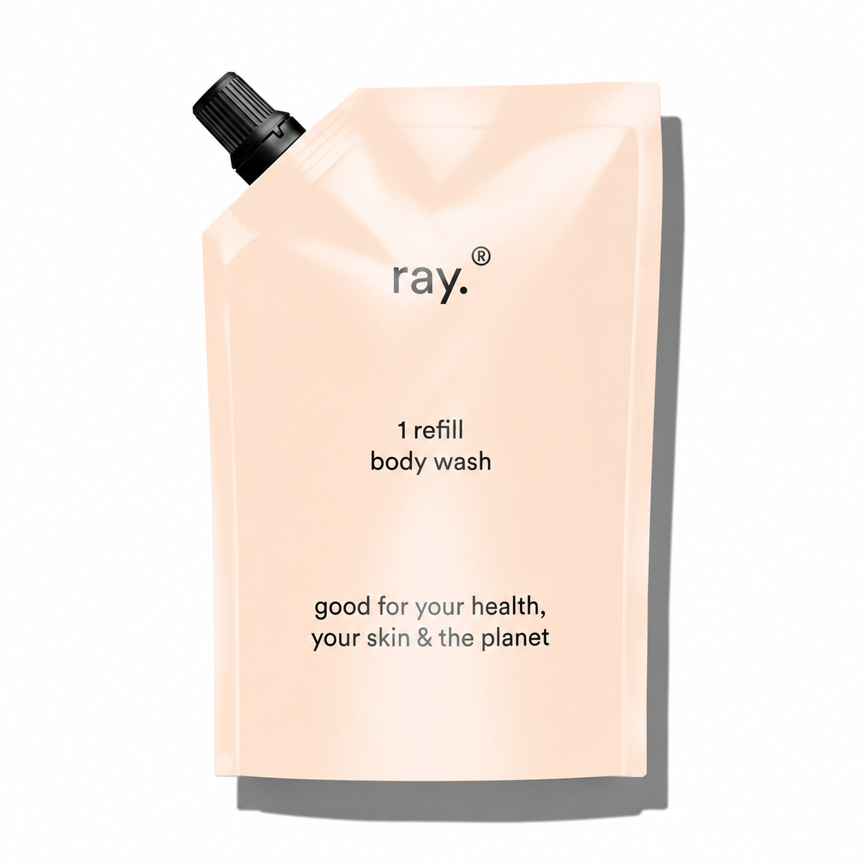 Ray Bath & Body Body Wash Refill in a sleek bottle, designed for easy refilling of body wash containers.