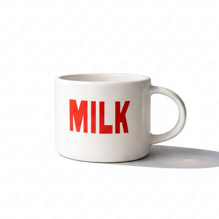 Sisi House of Style Milk Mug featuring a white ceramic design with a smooth handle, perfect for hot beverages.