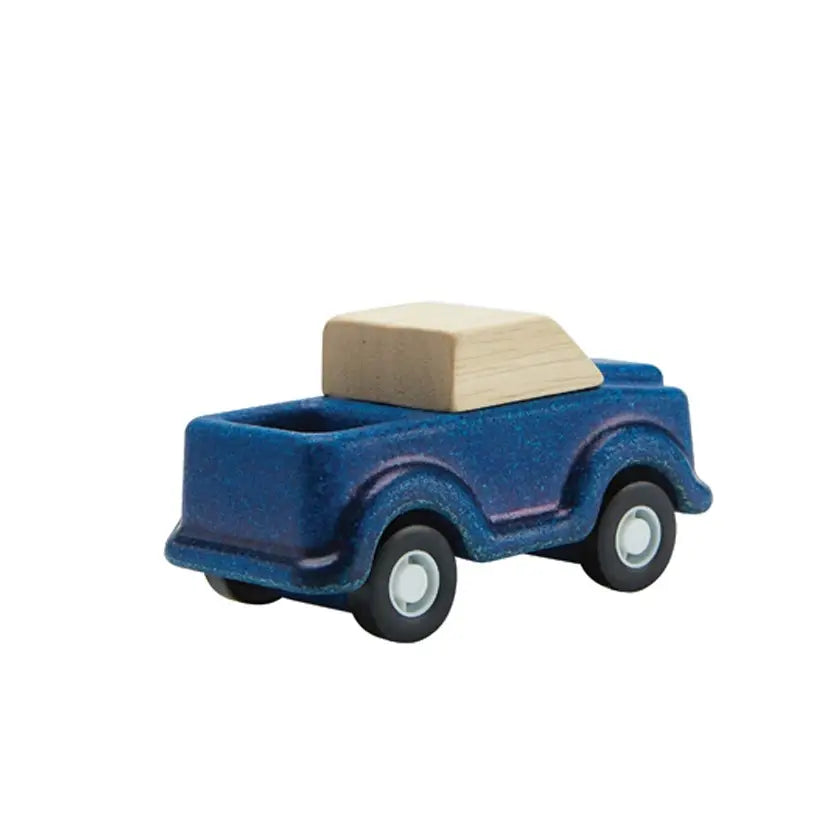 Colorful wooden PlanToys Truck Play set with detailed toy trucks for imaginative play and developmental fun.