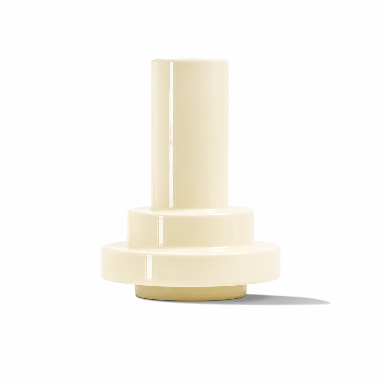Stack Vase 01 by Stan Editions, modern ceramic vase with stacked design, featuring a smooth matte finish and neutral tones.