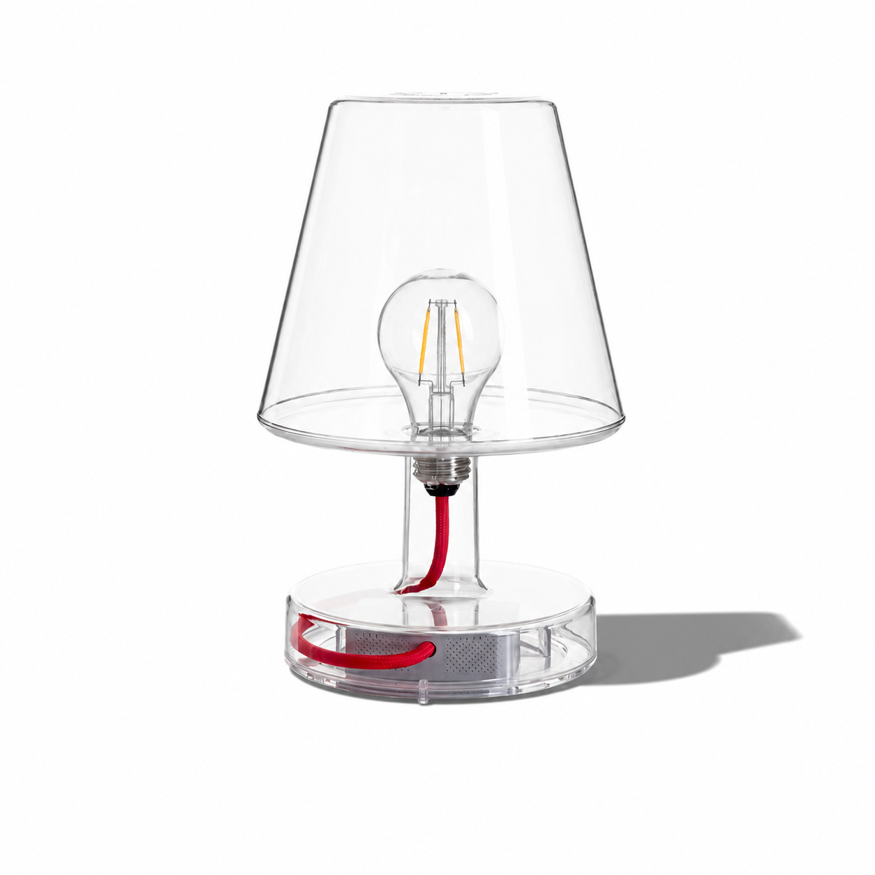 Transloetje transparent lamp by Fatboy, modern lighting fixture with a sleek, clear design and soft illumination.