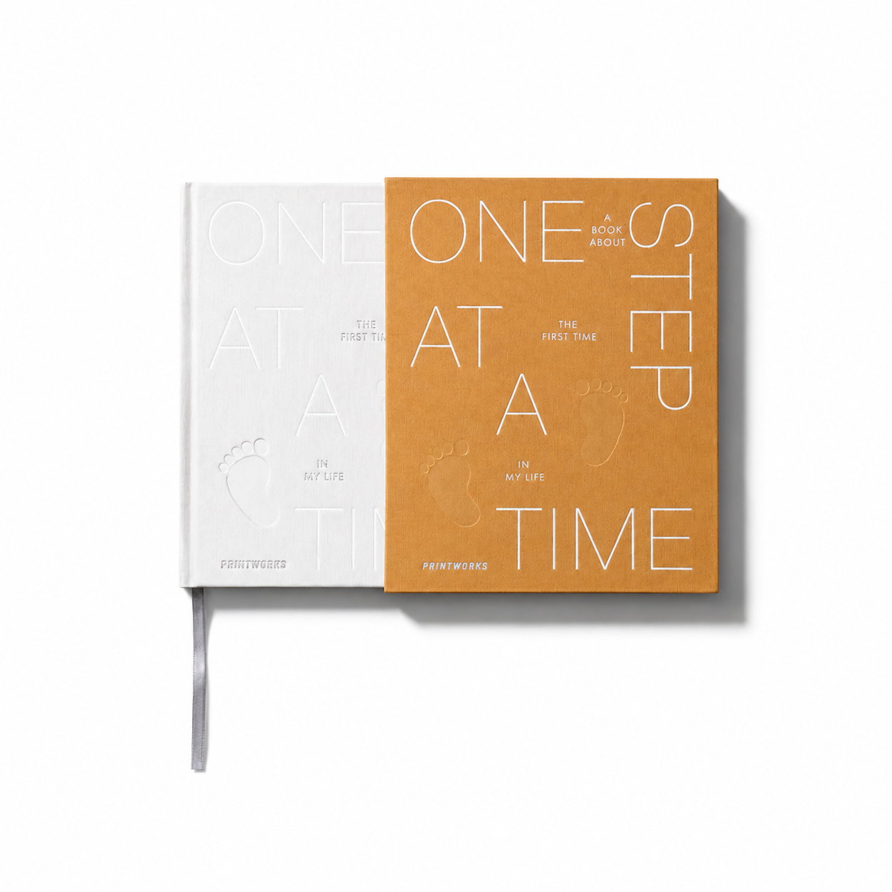 Fill-in Book "One Step at a Time" by Printworks showing colorful pages for writing and journaling.