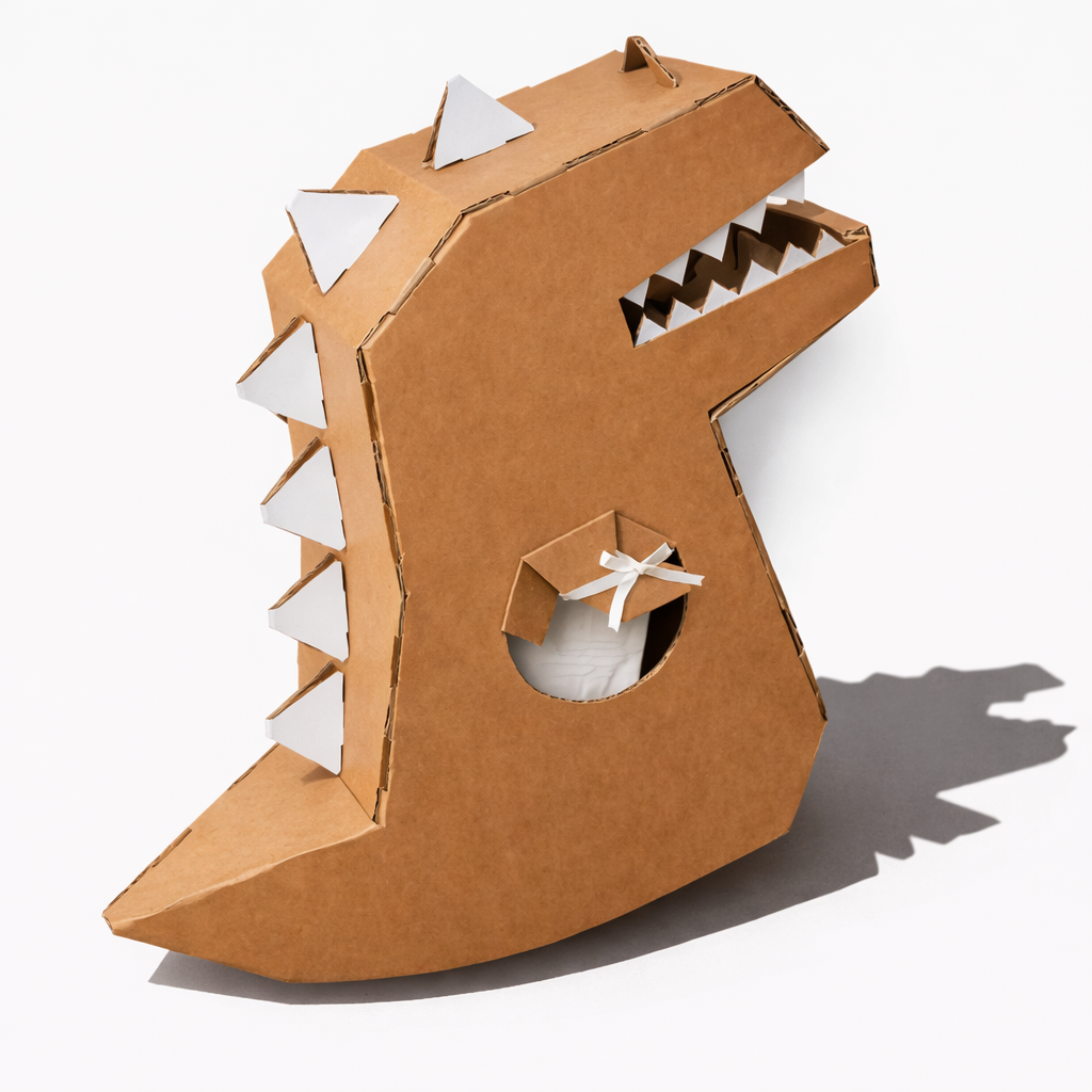 Colorful mini dinosaur toy from Papperlapapp featuring vibrant design and small size, perfect for play and display.