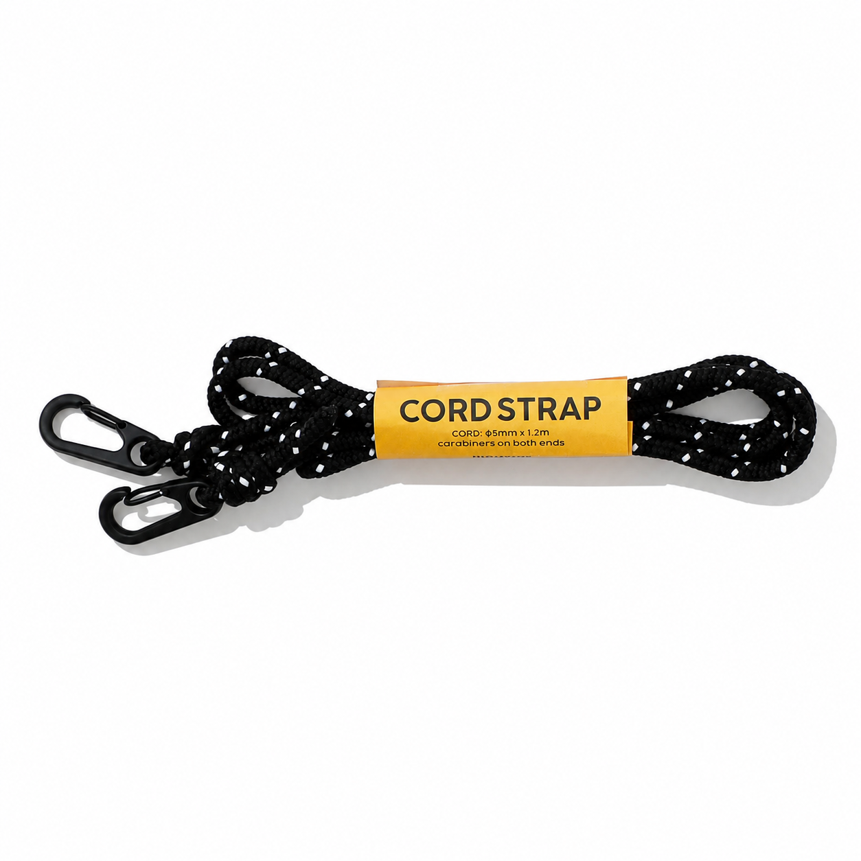 Black Penco cord strap organizer with white accents, designed for cable management and tidying up electronic cords.