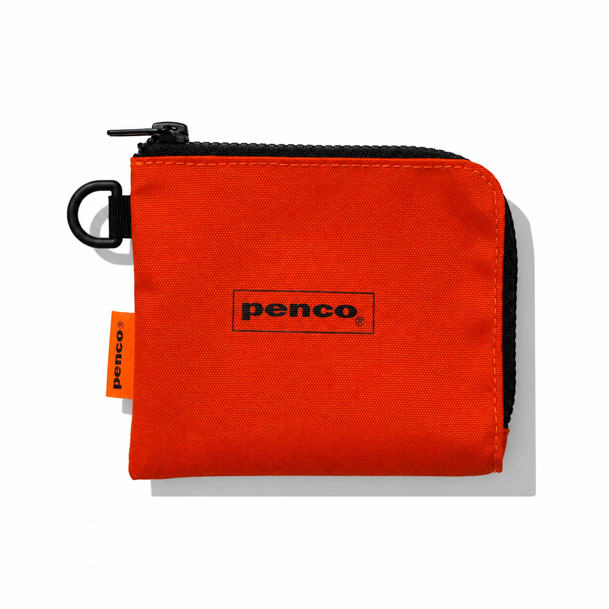 Penco L-Zip Purse Etui in white with orange accents, featuring a sleek zip closure and compact design for organizing essentials.