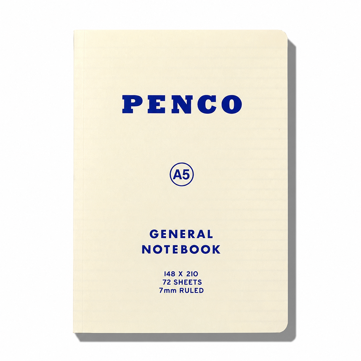 White Penco Soft PP A5 ruled notebook with smooth cover and lined pages for note-taking and organization.