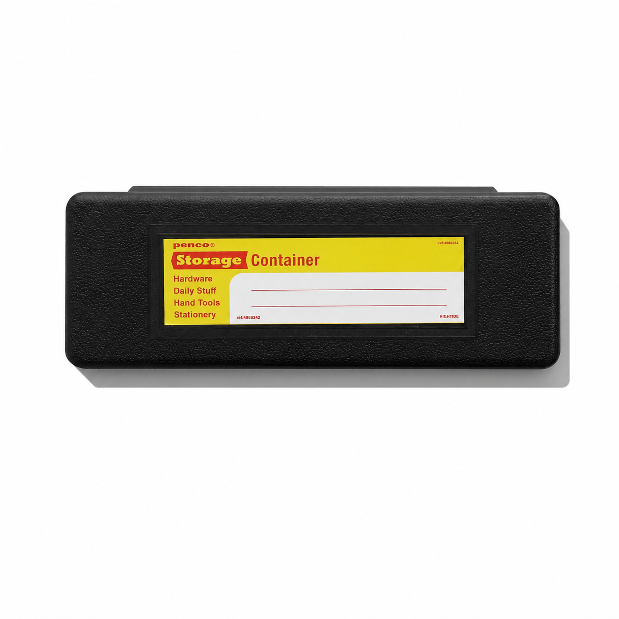 Black and white Penco Pennenetui storage container pencil case with multiple compartments for organizing pens and stationery.