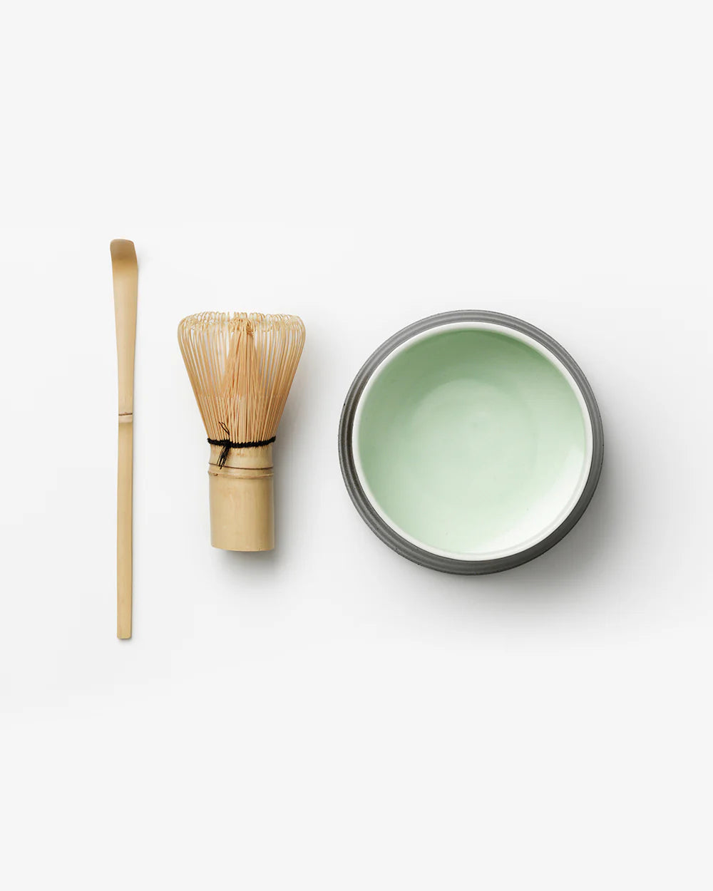 Printworks Matcha Tools Gift Set with bamboo scoop, whisk, and bowl for preparing traditional matcha tea.