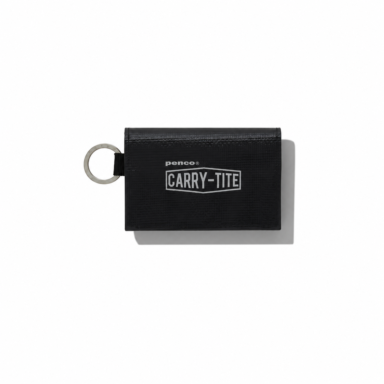 Black and white Penco Tarp 2-Way Wallet portemonnee with multiple card slots and a sleek, compact design.
