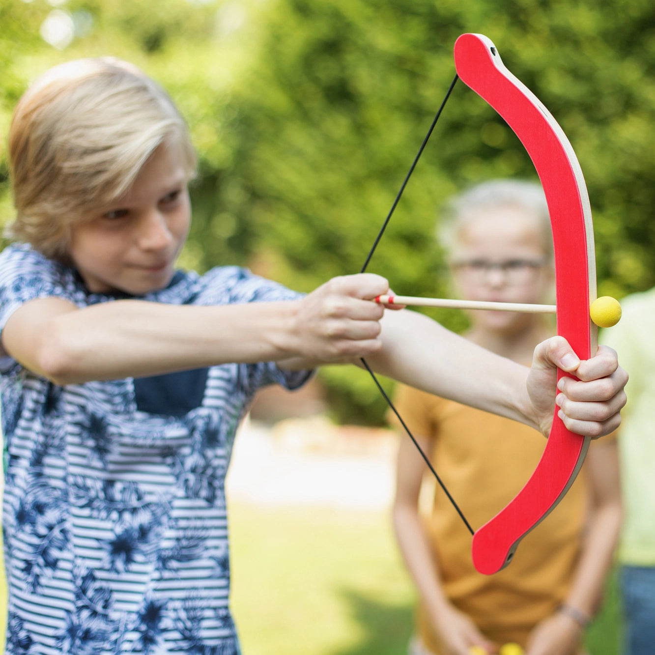 BS Toys bow and arrow set featuring a colorful bow with arrows, suitable for children’s outdoor play and archery practice.