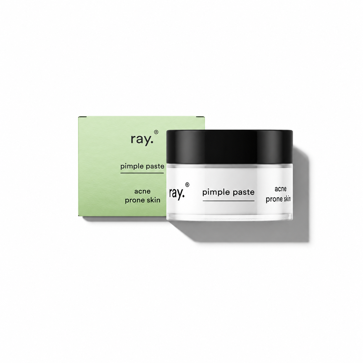 Ray Pimple Paste for acne-prone skin in a small tube, designed to target blemishes and reduce inflammation.