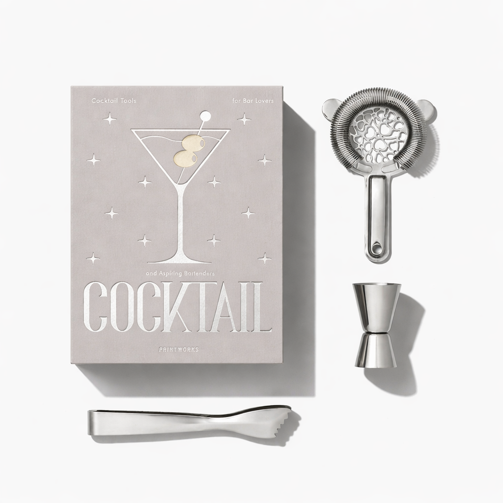 Printworks Cocktail Celebrations gift set featuring colorful cocktail-themed paper products and decorations for celebrations.