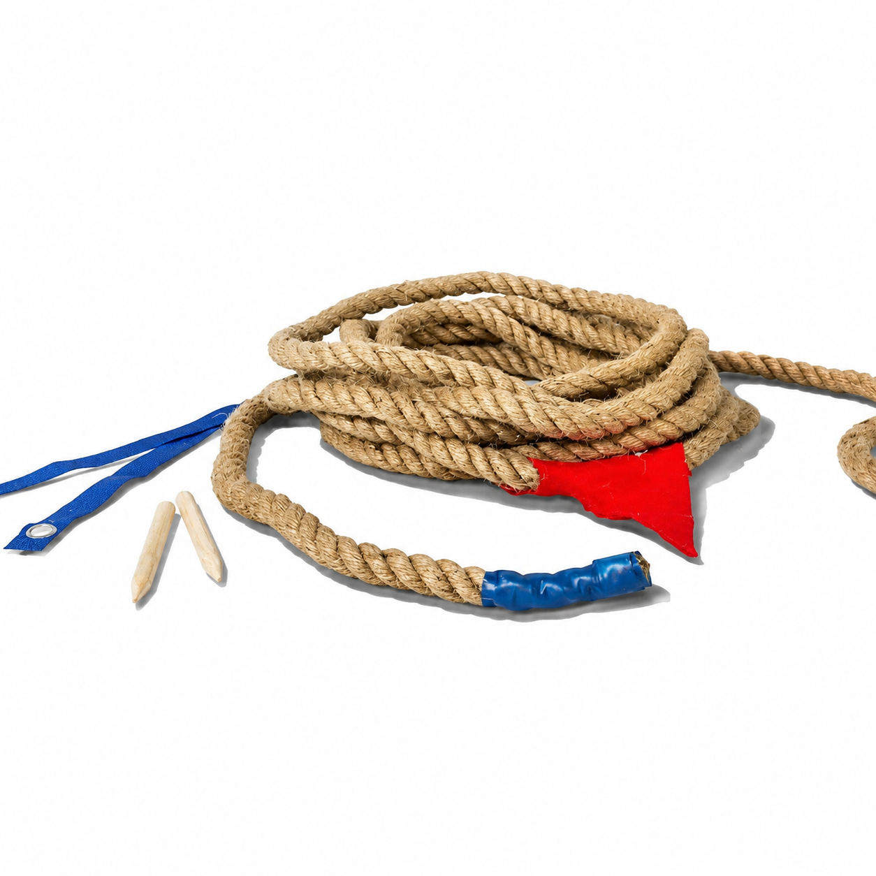 BS Toys Tug of War rope with colorful handles, designed for outdoor team play and physical activity.