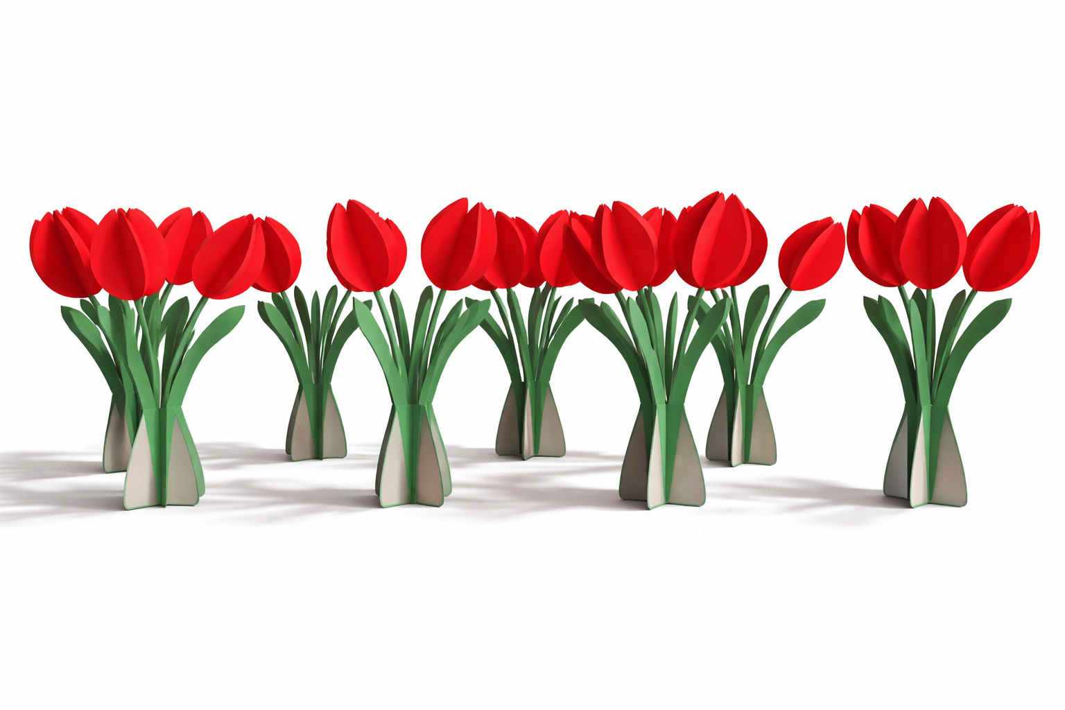 Cut&Make Tulip Card featuring colorful, detailed tulip illustrations on a white background, perfect for greeting or decorative use.