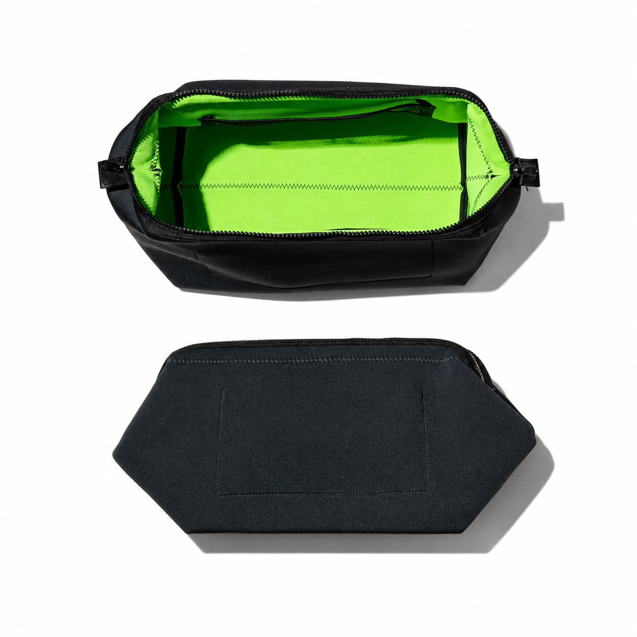 Large Puebco wired pouch with transparent mesh design, showing a spacious storage compartment and sturdy zipper closure.