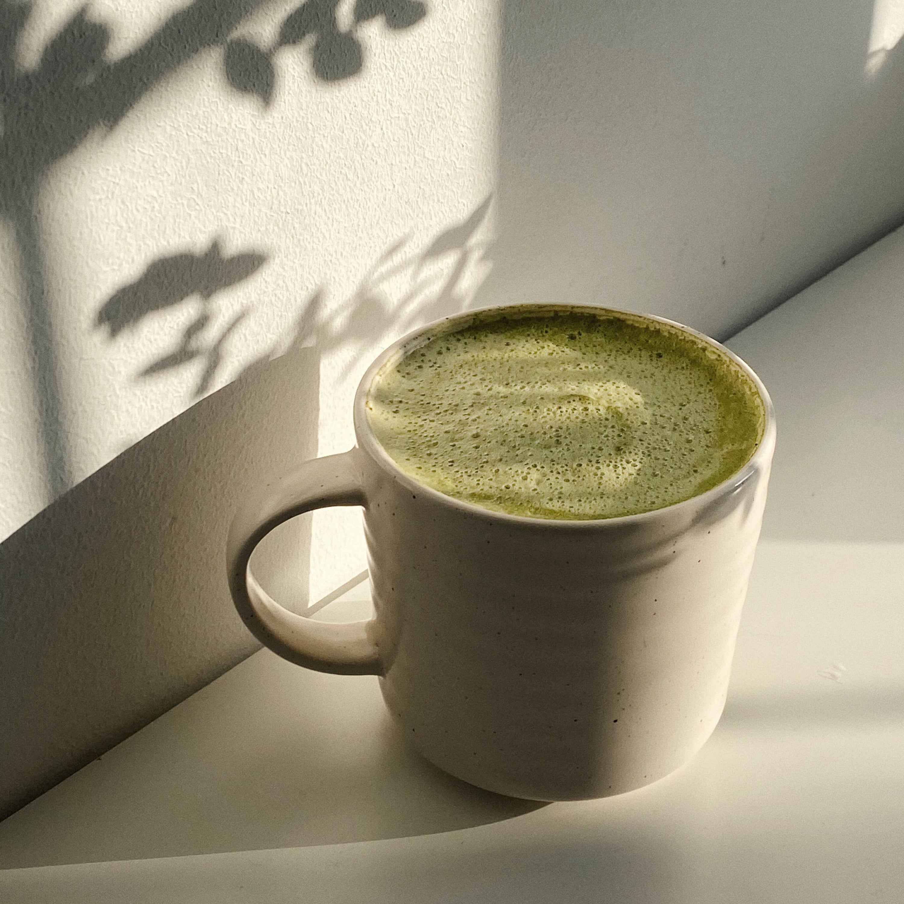 Sea of vibrant green Mega Matcha tea powder from Lake & Oak Tea Co., fine powdered Japanese green tea in a bowl.