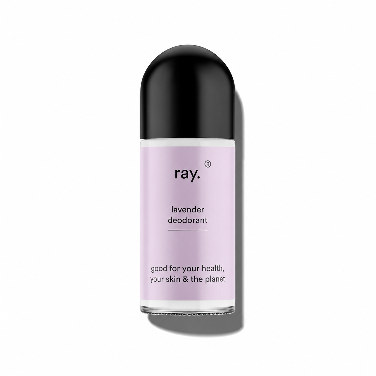Ray deodorant stick with sleek white packaging, designed for effective odor protection and freshness.