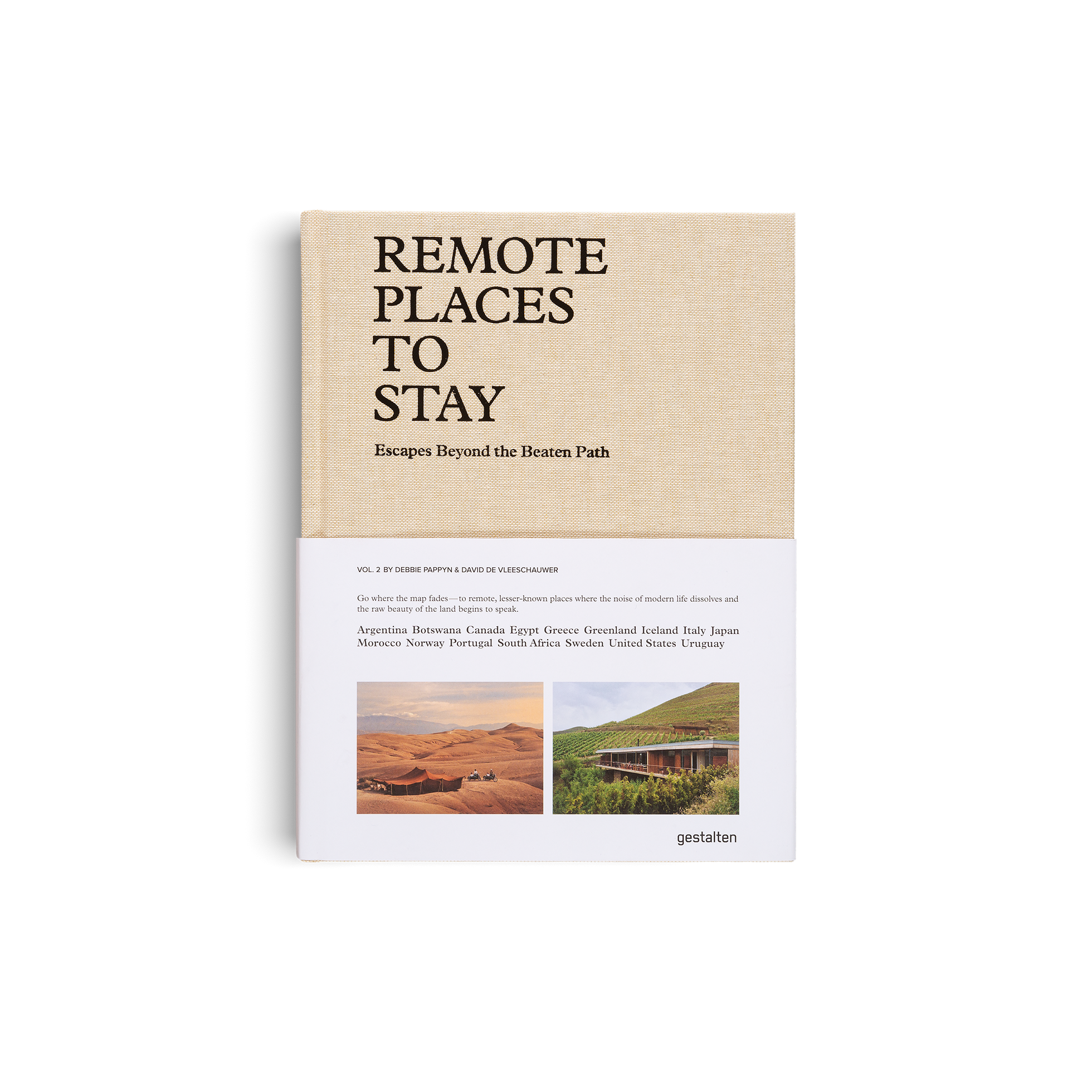Remote Places to Stay Vol. 2 book by Gestalten & teNeues showing a scenic travel destination with cozy accommodations.
