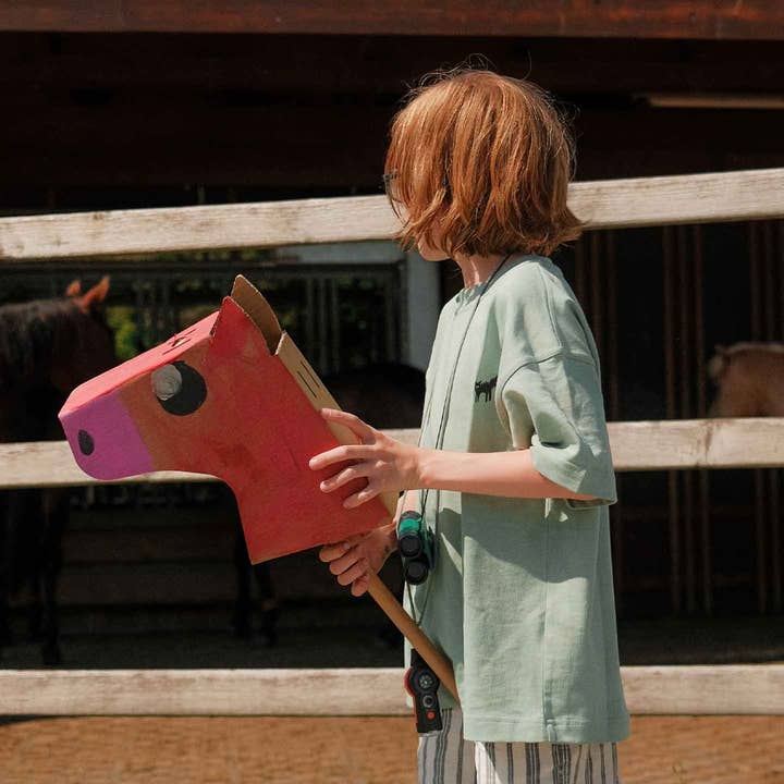 Colorful Hobhorse Hiehiehie toy from Papperlapapp featuring vibrant, playful design suitable for children.