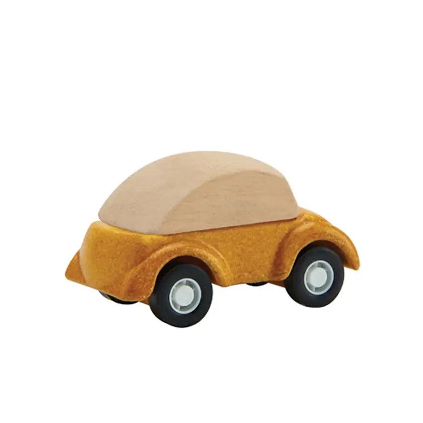 PlanToys Car Play toy featuring colorful, wooden car with detailed wheels and a playful design for children's imaginative play.