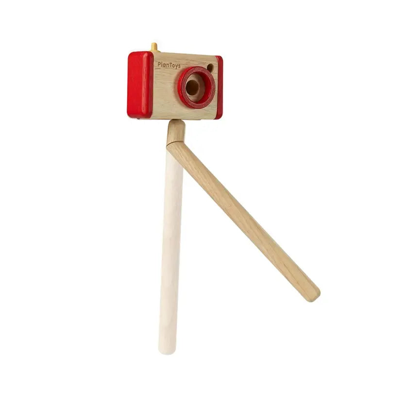 PlanToys Vlogger Play Kit featuring toy camera, microphone, and accessories for imaginative role-playing and creative storytelling.