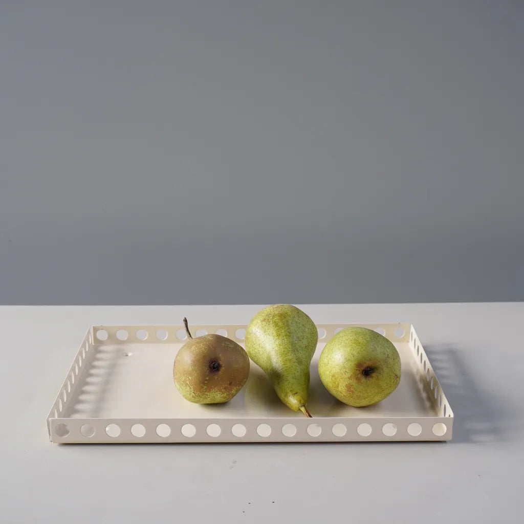 Light ivory A4 tray by Halfwerk, stylish dienblad for serving or organizing, with a smooth surface and elegant design.